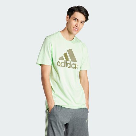ADIDAS SPORTSWEAR Essentials Single Jersey Big Logo Tee Semi Green Spark MEN