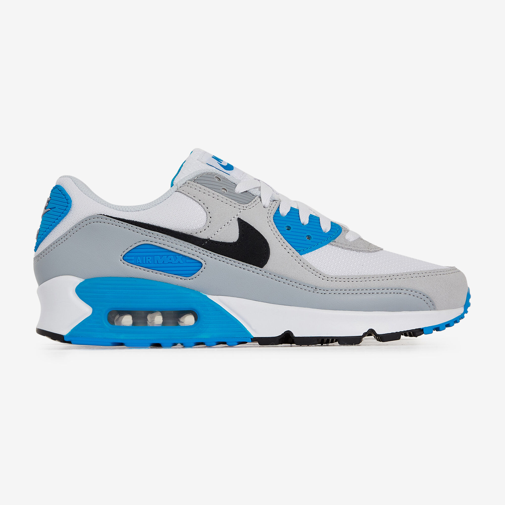NIKE AIR MAX 90 SNEAKERS HOMME BLANC BLEU LACETS Courir
