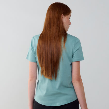 NIKE TEE SHIRT BIG SWOOSH ESSENTIAL BLEU/BLANC FEMME