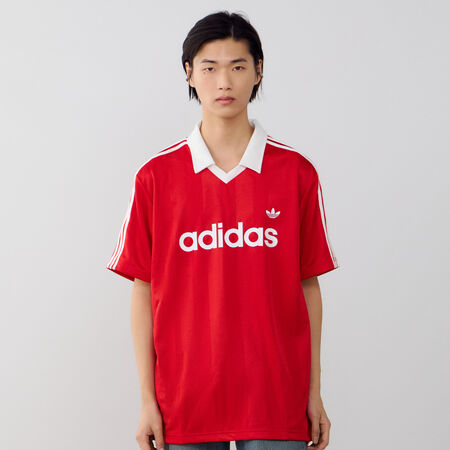 ADIDAS ORIGINALS JERSEY ARCHIVE COLLAR ROUGE HOMME