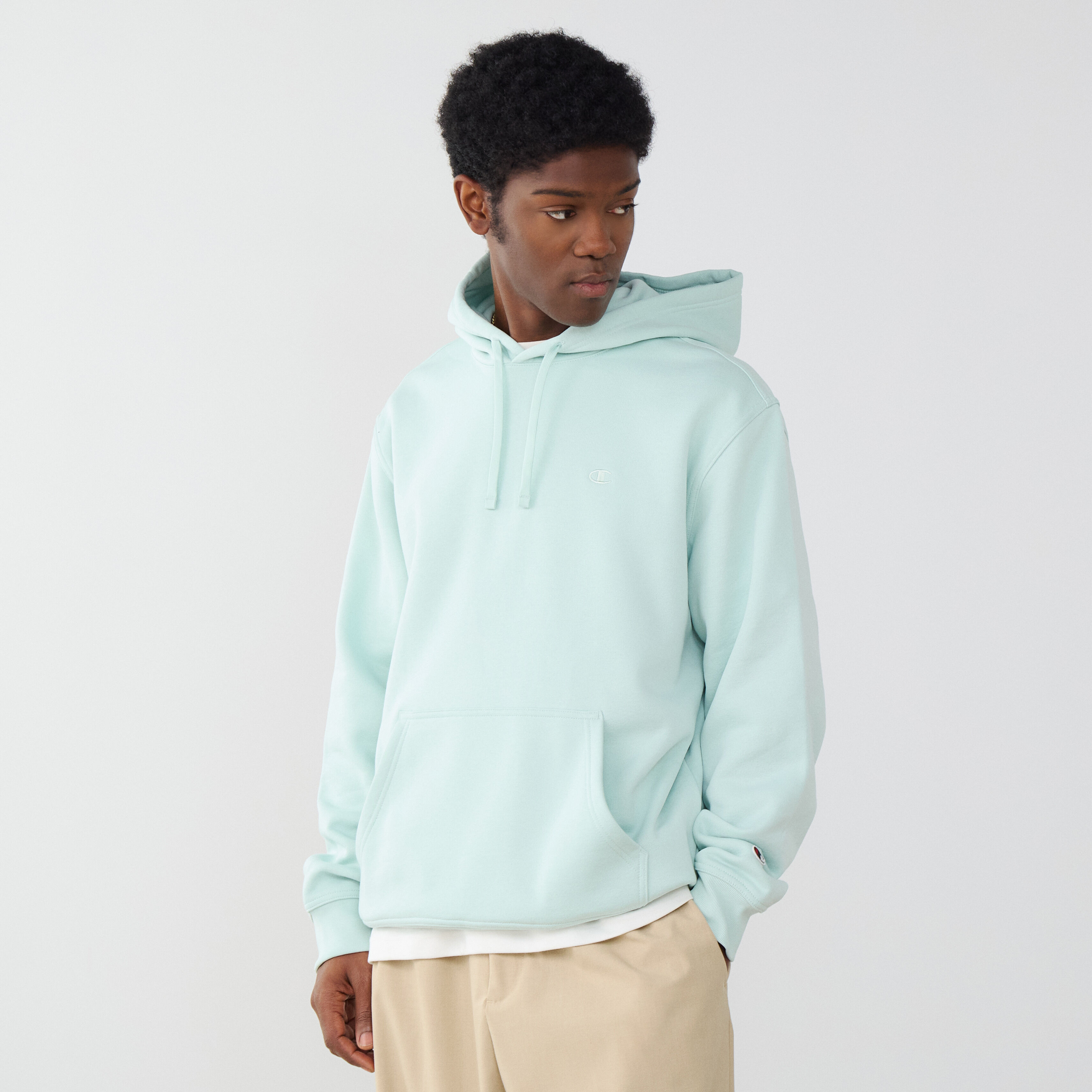 CHAMPION HOODIE EMBROIDERED LOGO AQUA SWEATSHIRTS MEN Courir