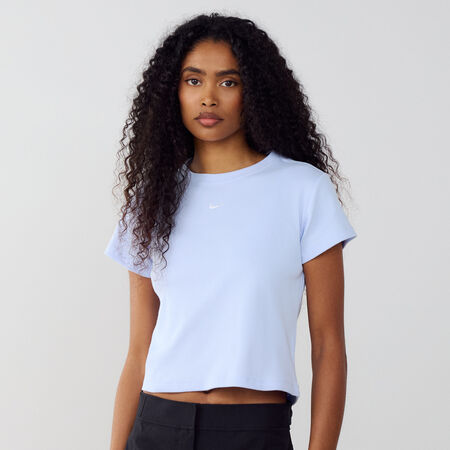 NIKE TEE TIGHT RIB BLEU FEMME