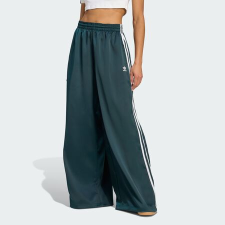 Adicolor Satin Wide Leg Track Pants : Aurora Ivy / White