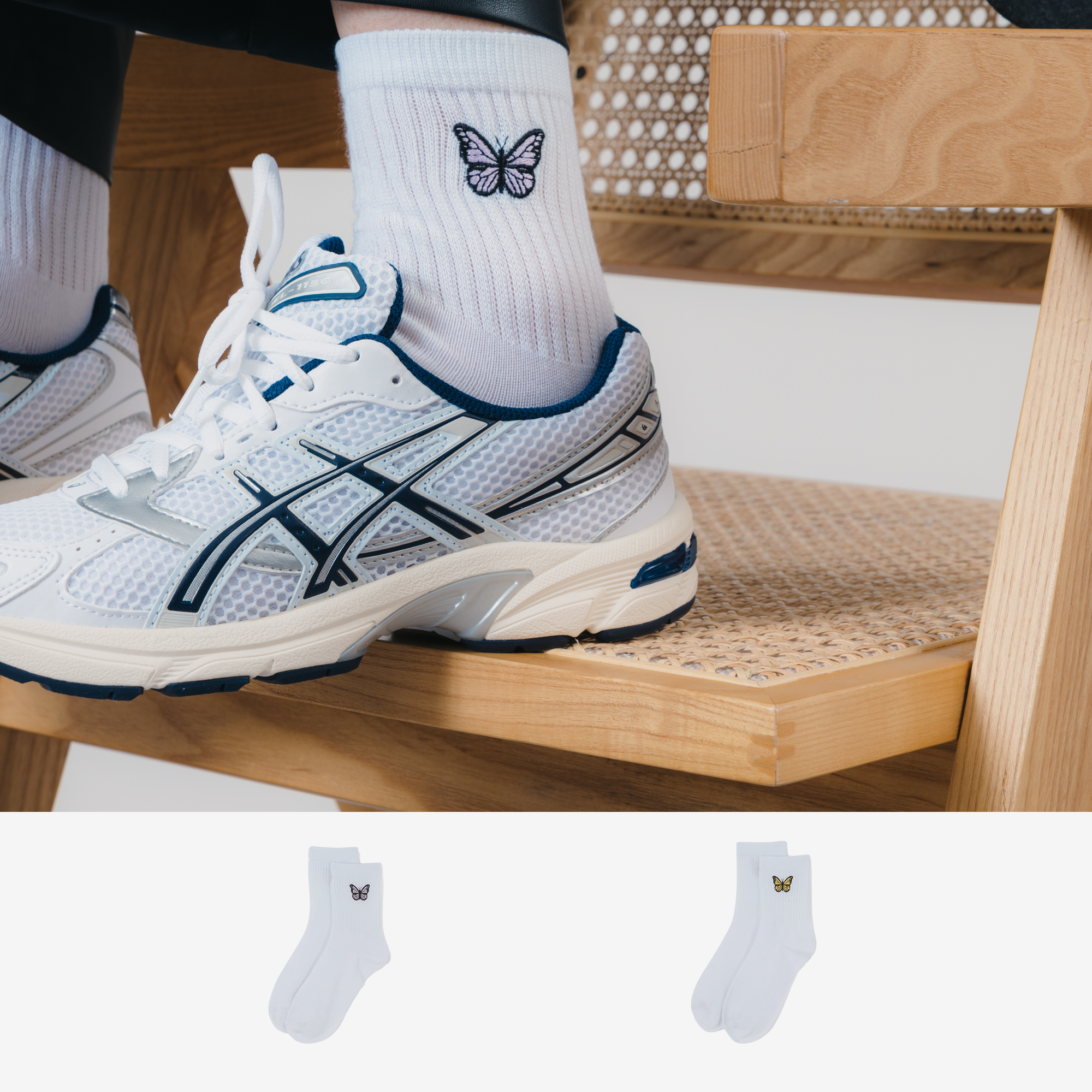 Mid Crew Butterfly 2pk Enfant