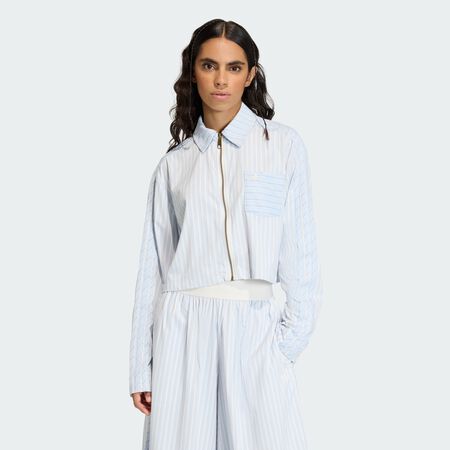 ADIDAS ORIGINALS POPLIN SHIRT Crystal Sky / Ambient Sky WOMEN