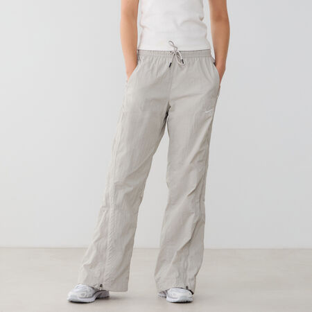 NIKE PANT JOGGER WIDE LEG ZIP WVN GREY/WHITE WOMEN