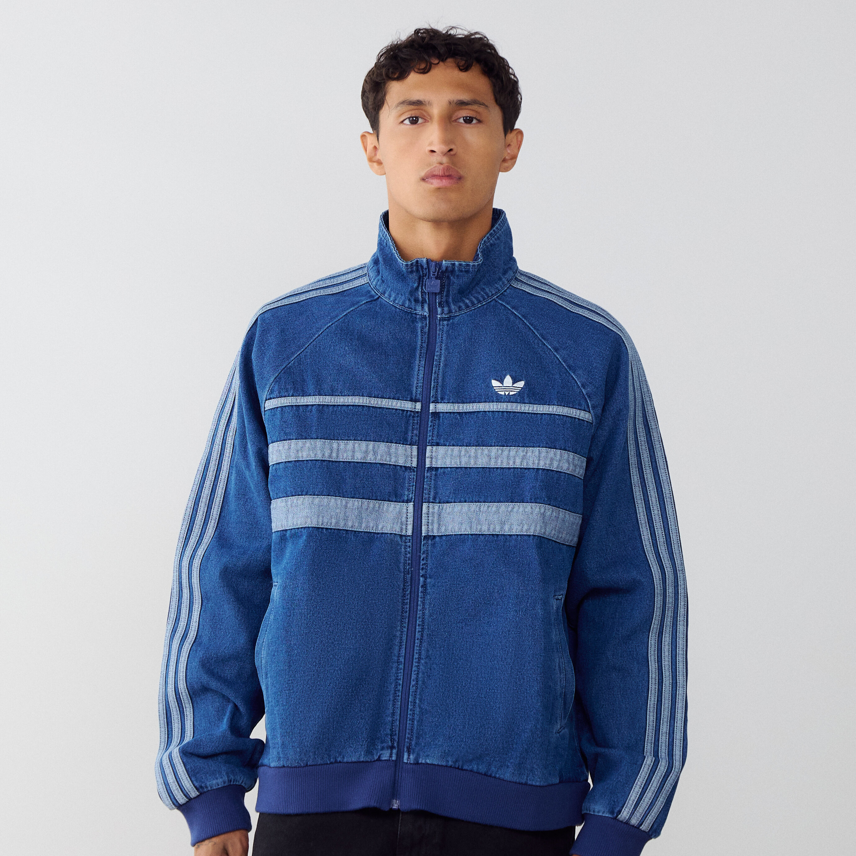 adidas ブルーダブルブレストジャケット Adidas Originals men track top jacket firebird V32675, 2010