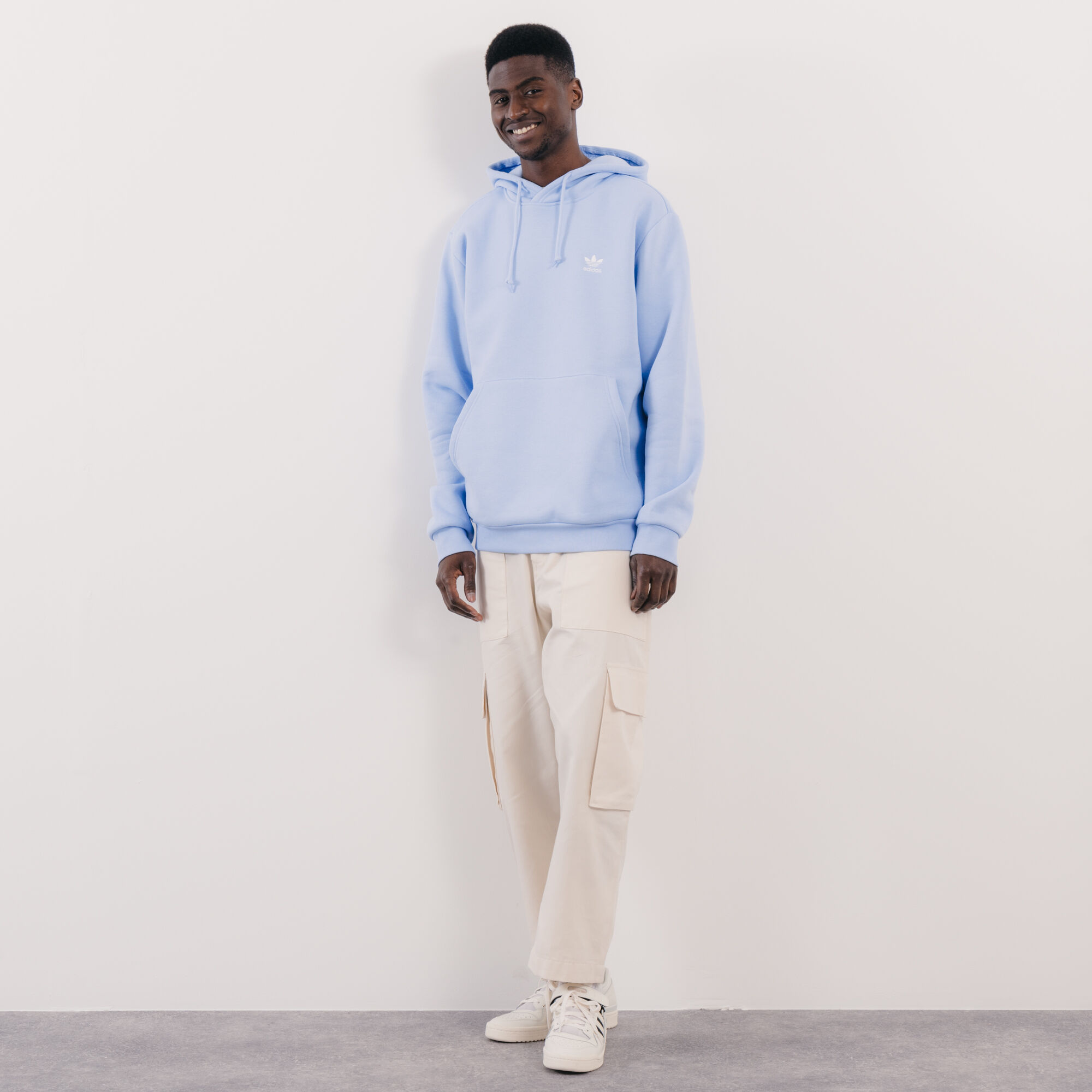 ADIDAS ORIGINALS ESSENTIAL TREFOIL HOODIE SKY BLUE SWEATSHIRTS