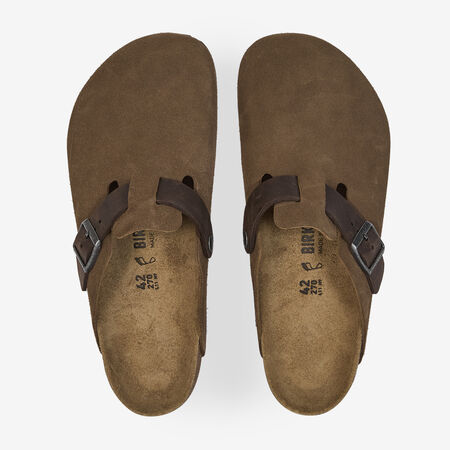 BIRKENSTOCK BOSTON LEATHER MIX DARK TEA MARRON HOMME