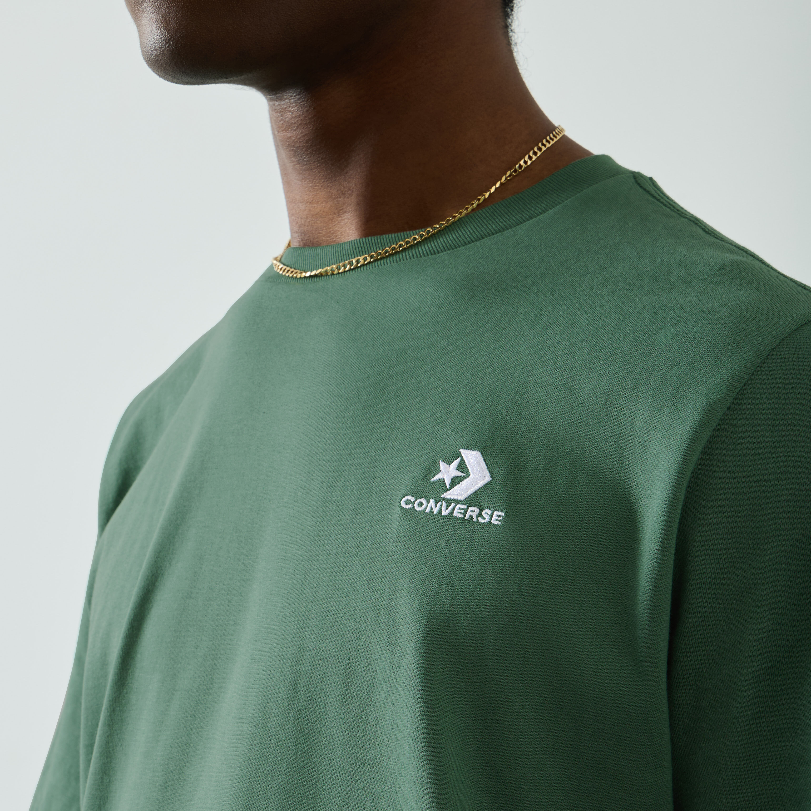 CONVERSE TEE SHIRT STAR CHEVRON EMBROIDERED VERT TEE-SHIRT MEN