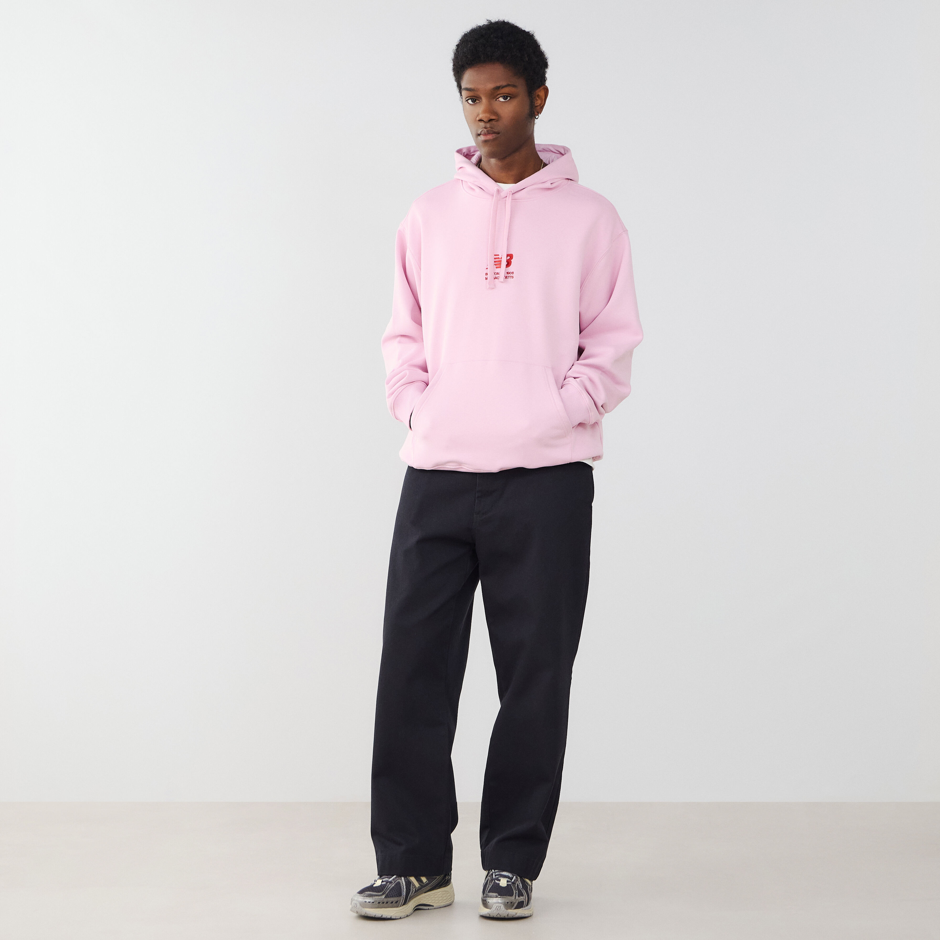 Hoodie Embro Logo Boston 06  Rose/rouge