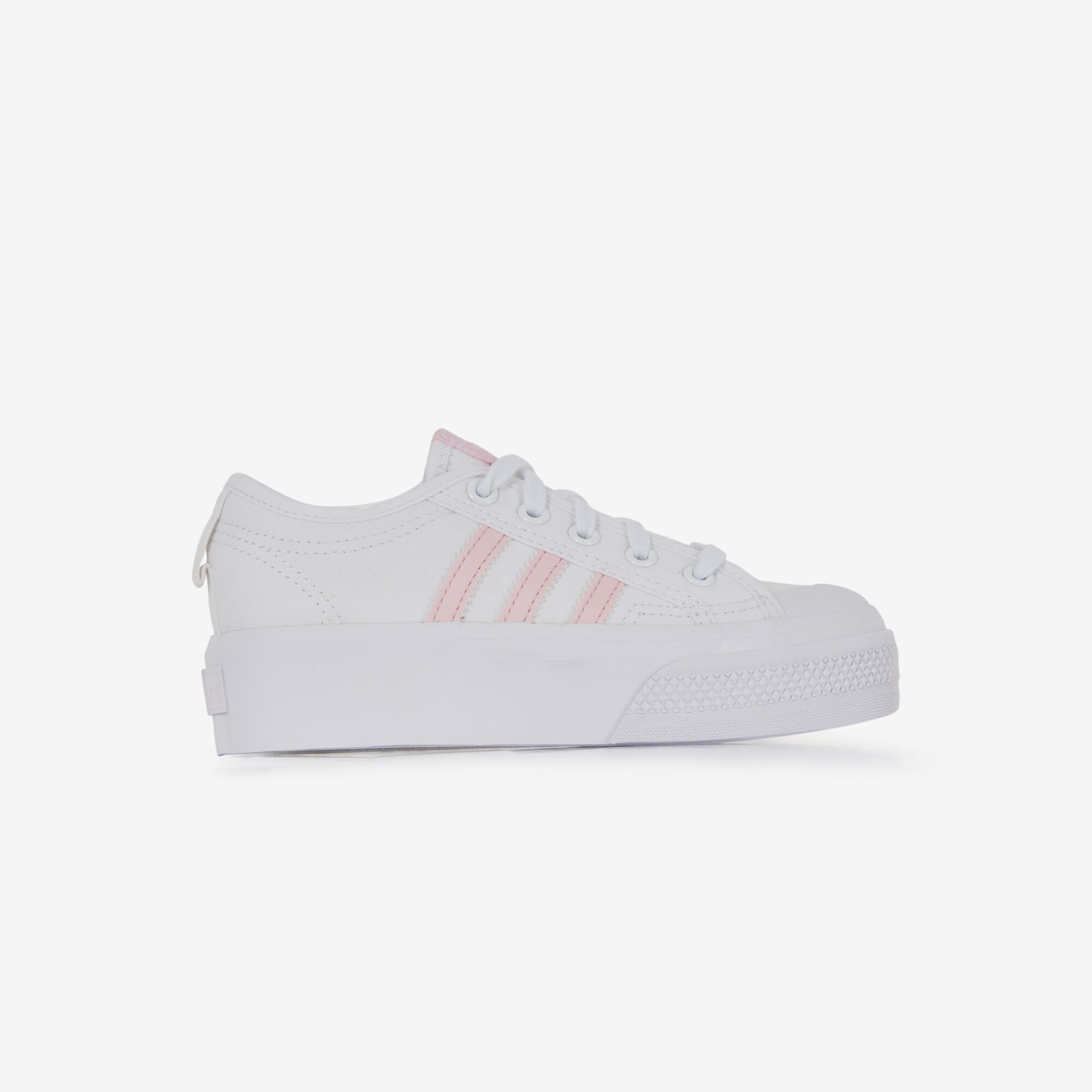 ADIDAS ORIGINALS NIZZA PLATFORM WHITE PINK SNEAKERS CHILDREN