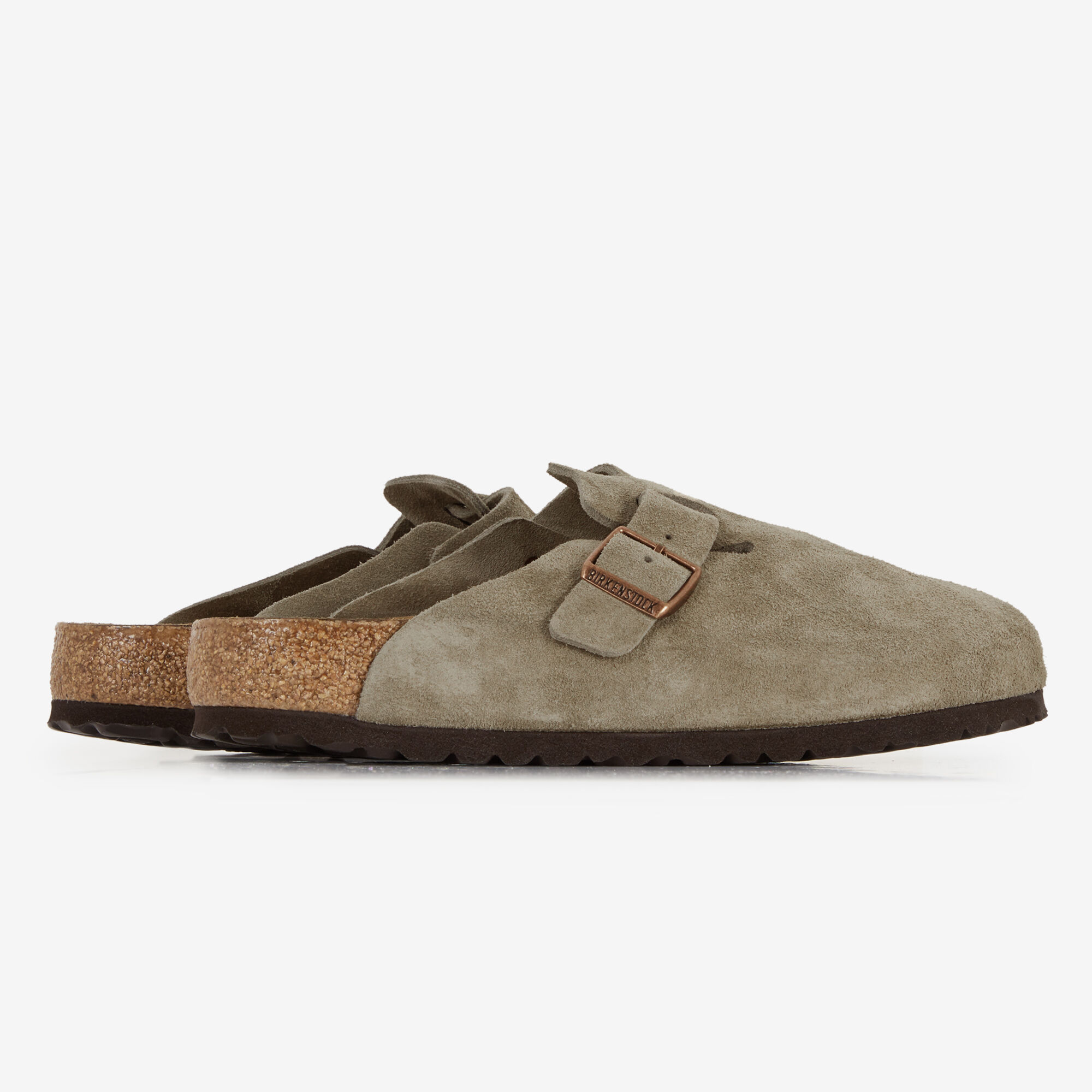 靴 Birkenstock Boston Taupe Suede Boston Soft Footbed Suede Leather in Color Taupe