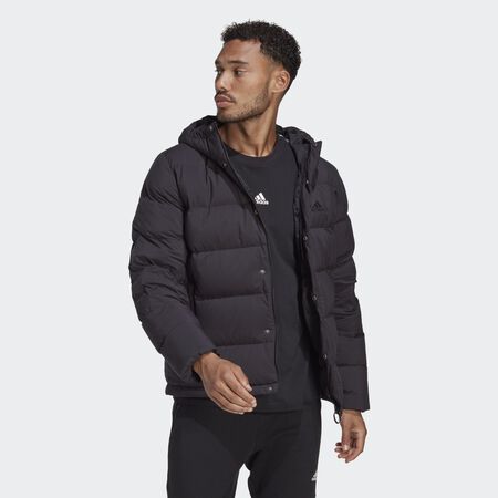 ADIDAS SPORTSWEAR Helionic Hooded Down Jacket Black / Black MEN