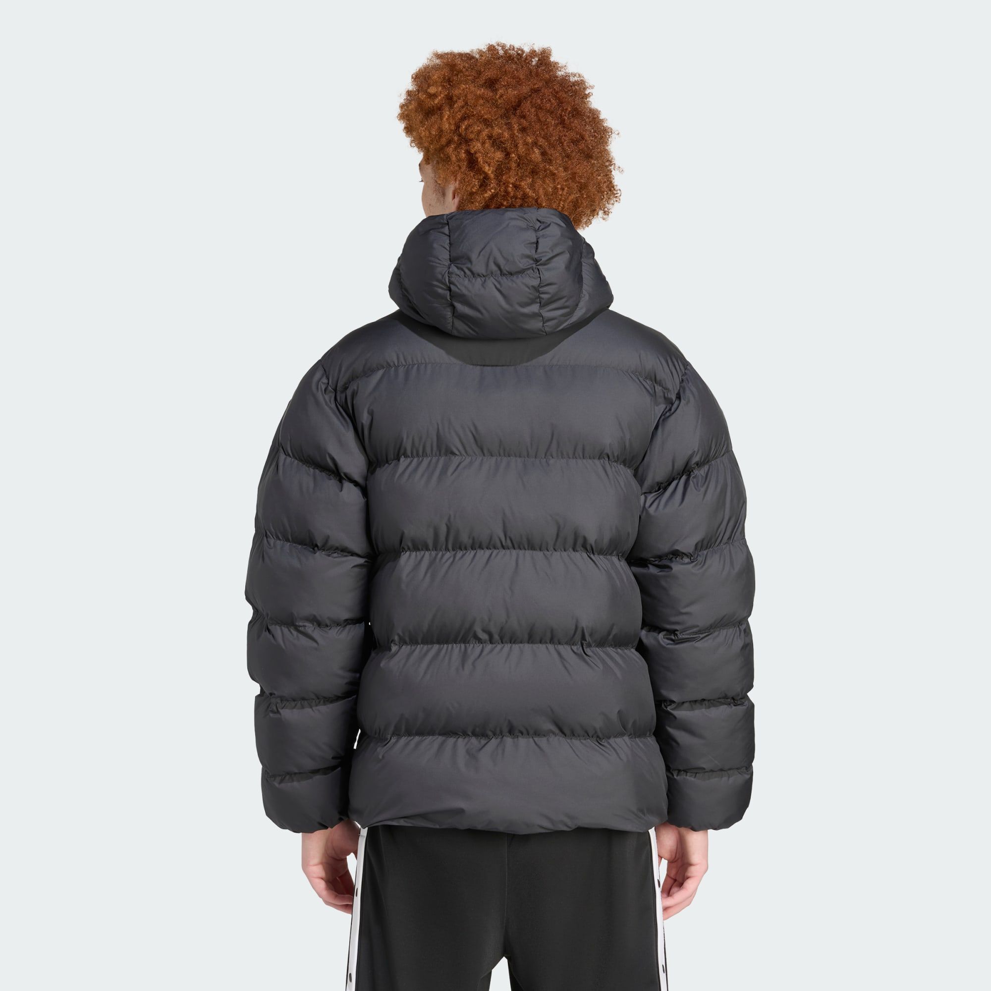 ADIDAS ORIGINALS Tonal Hooded Puffer Jacket Black / Black / Black