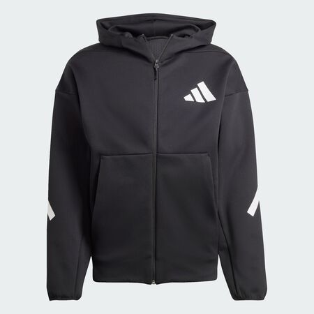 Z.N.E. Full-Zip Hooded Track Jacket : Black / White