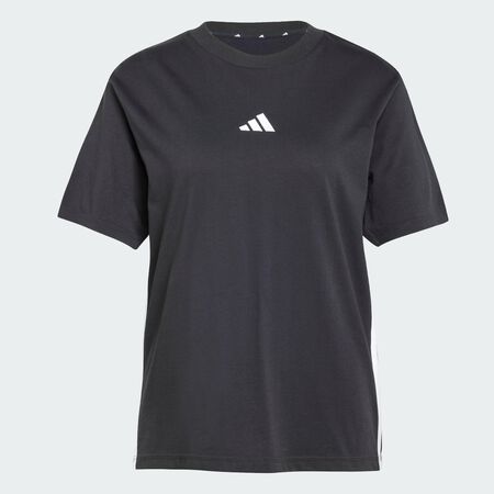 ADIDAS SPORTSWEAR T-shirt coton 3 bandes Essentials Black / White FEMME
