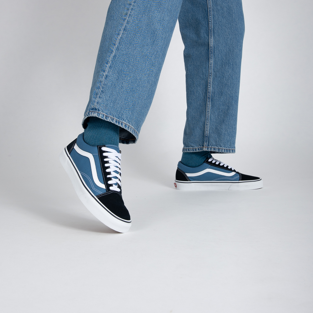 VANS OLD SKOOL SNEAKERS HOMME BLEU BLANC LACETS Courir