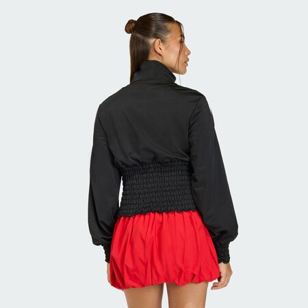ADIDAS ORIGINALS SMOCKED FIREBIRD TRACK TOP Black WOMEN