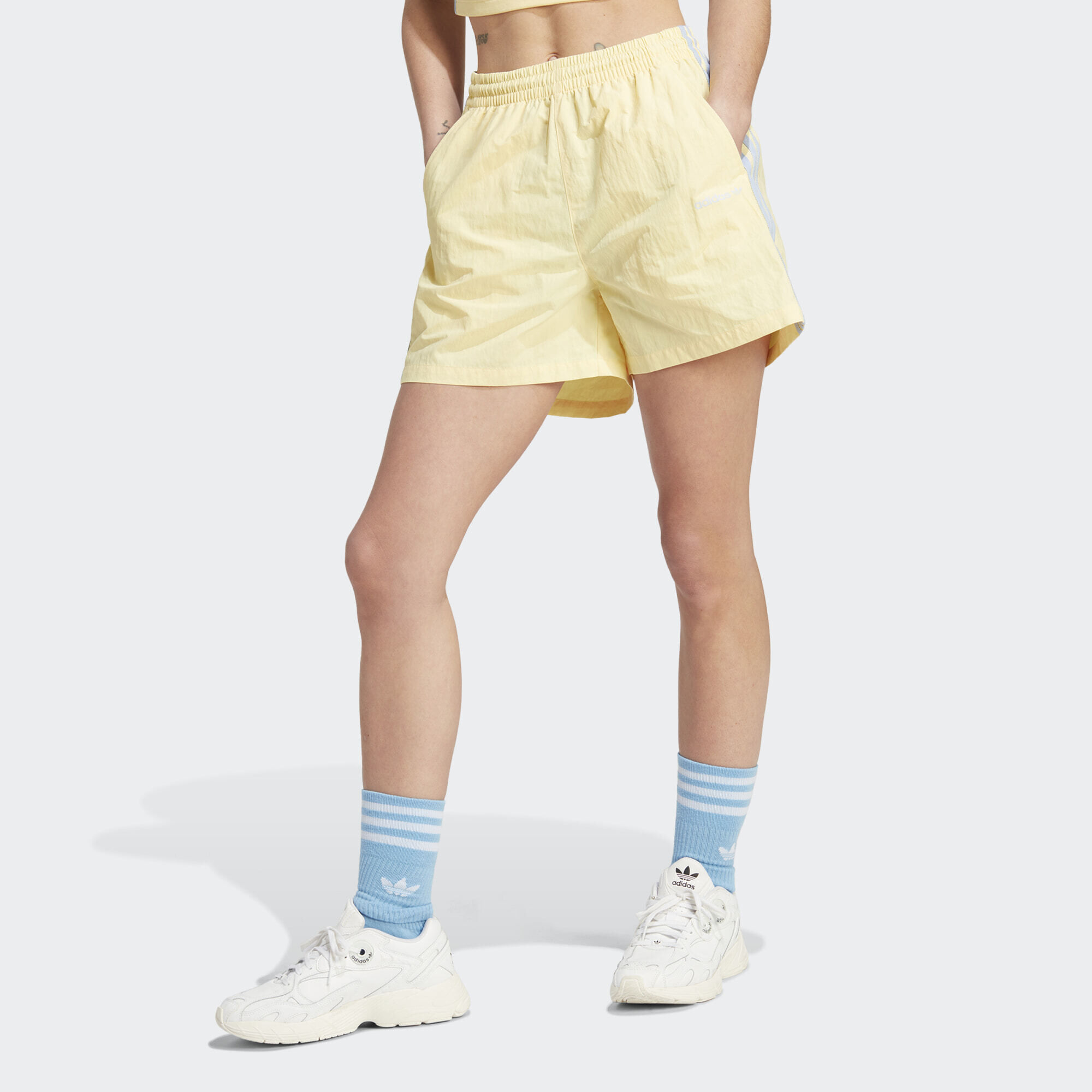Adidas yellow cheap shorts womens