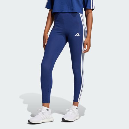 ADIDAS SPORTSWEAR Essentials 3-Stripes Cotton Leggings Dark Blue / White WOMEN