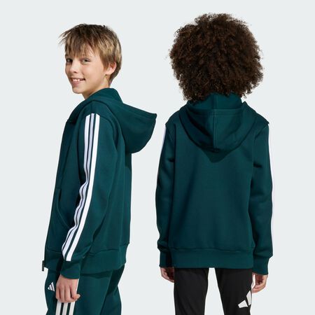 ADIDAS SPORTSWEAR Essentials Full-Zip Hoodie Kids Aurora Ivy / White JUNIOR