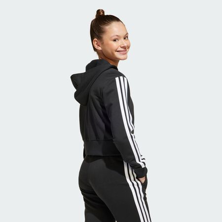 ADIDAS SPORTSWEAR Essentials Full-Zip Hoodie Kids Black / White JUNIOR