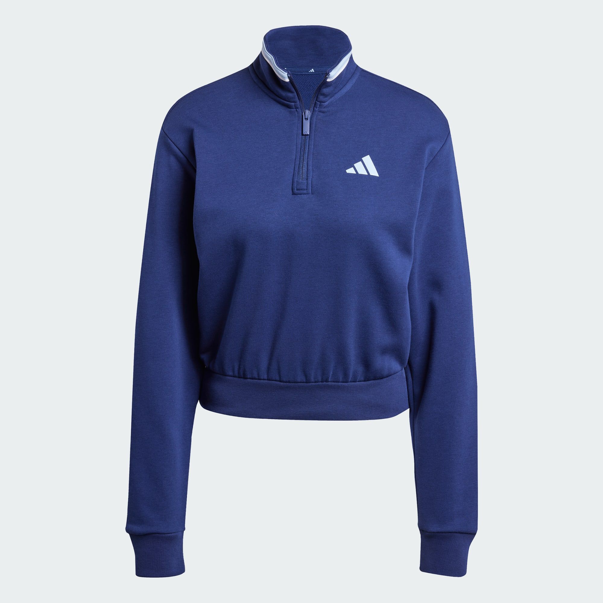 ADIDAS ORIGINALS Essentials Color Pop French Terry Crop Quarter Zip Track Jacket Light Grey Heather TEE SHIRT WOMEN Courir