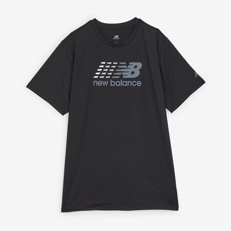 NEW BALANCE TEE SHIRT BIG LOGO NOIR/BLANC HOMME