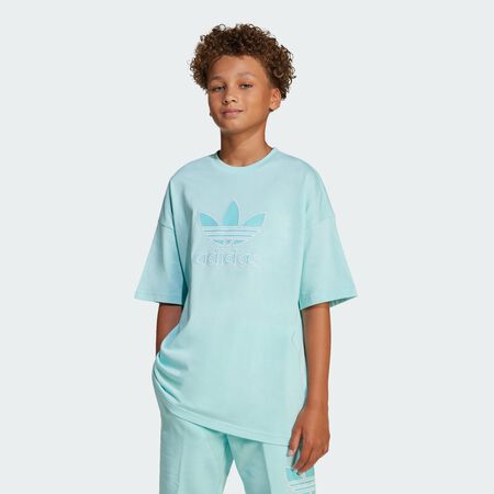 ADIDAS ORIGINALS T-shirt Trèfle Oversize Semi Flash Aqua JUNIOR