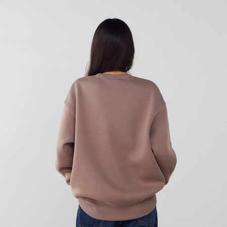 NIKE SWEAT CREW PHOENIX LONG OVERSIZED MARRON/BLANC FEMME