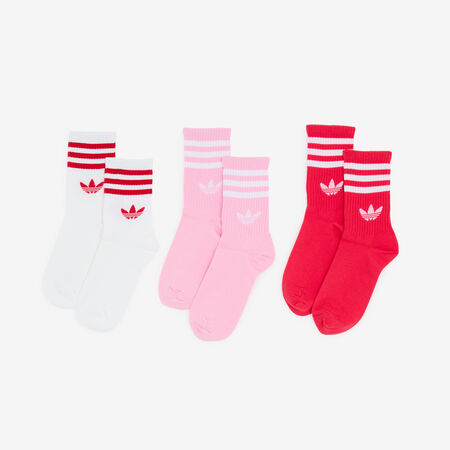CHAUSSETTES X3 CREW 3 STRIPES : PINK