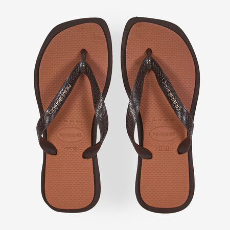 HAVAIANAS TOP SQUARE FUSION ORANGE/BROWN WOMEN