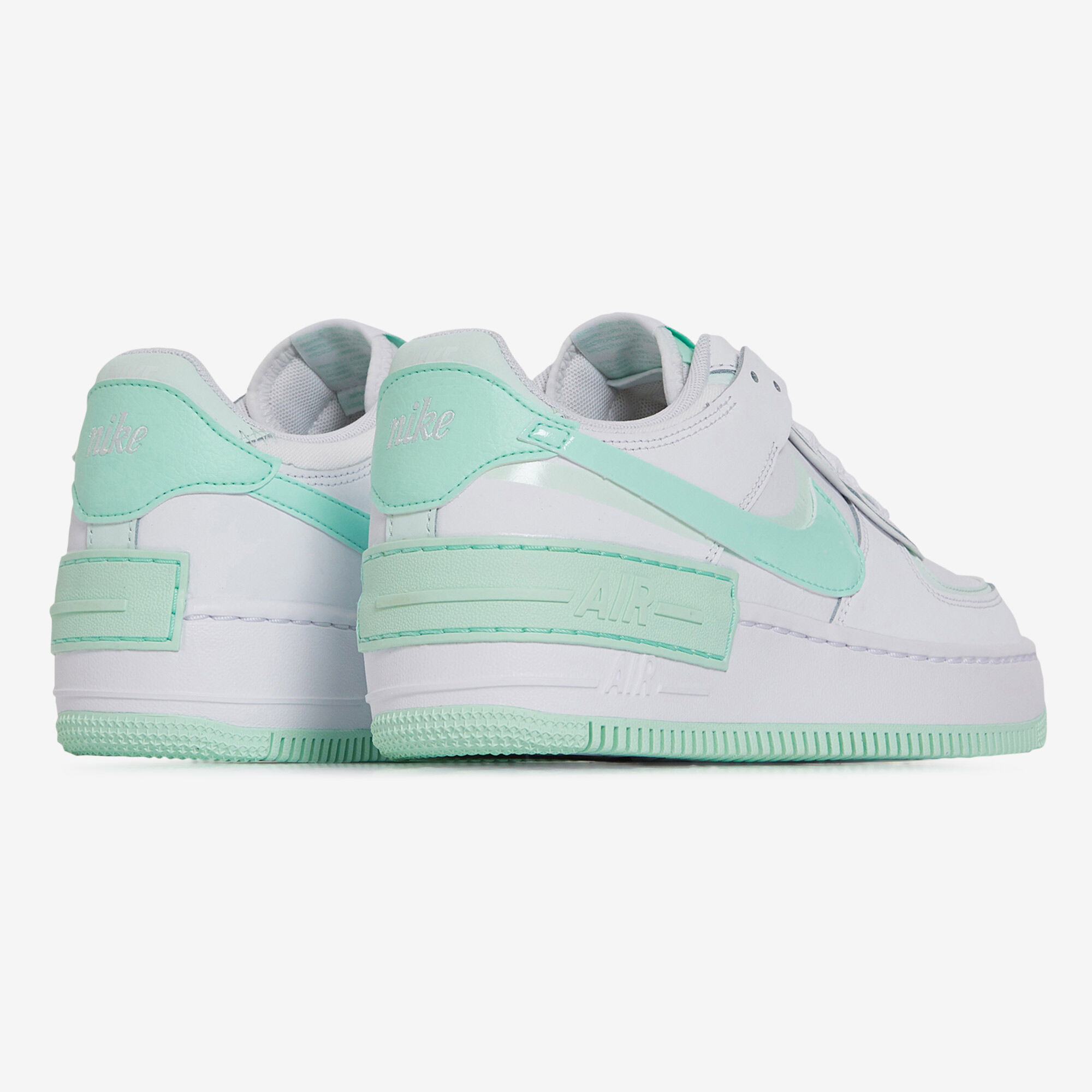 NIKE AIR FORCE 1 SHADOW SNEAKERS FEMME BLANC VERT LACETS Courir