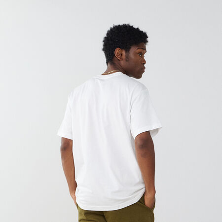 NEW BALANCE TEE SHIRT SMALL LOGO ESSENTIALS WHITE/BLACK MEN