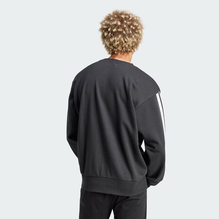 ADIDAS SPORTSWEAR Essentials 3-Stripes French Terry Sweatshirt Black / White MEN