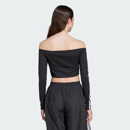 ADIDAS ORIGINALS Adicolor Off Shoulder Long Sleeve Tee Black WOMEN