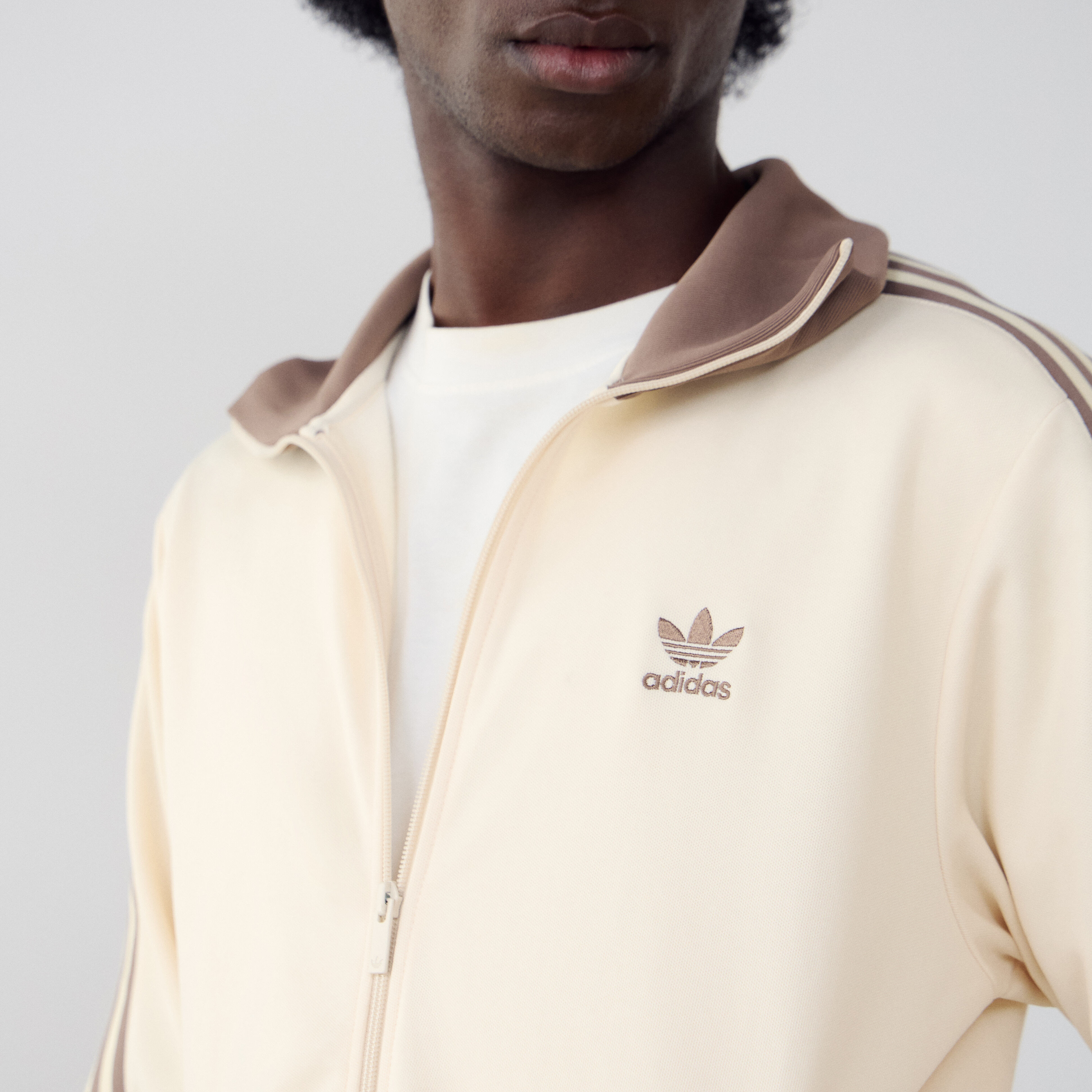 ADIDAS ORIGINALS JACKET FZ BECKENBAUER BEIGE/BROWN - JACKETS