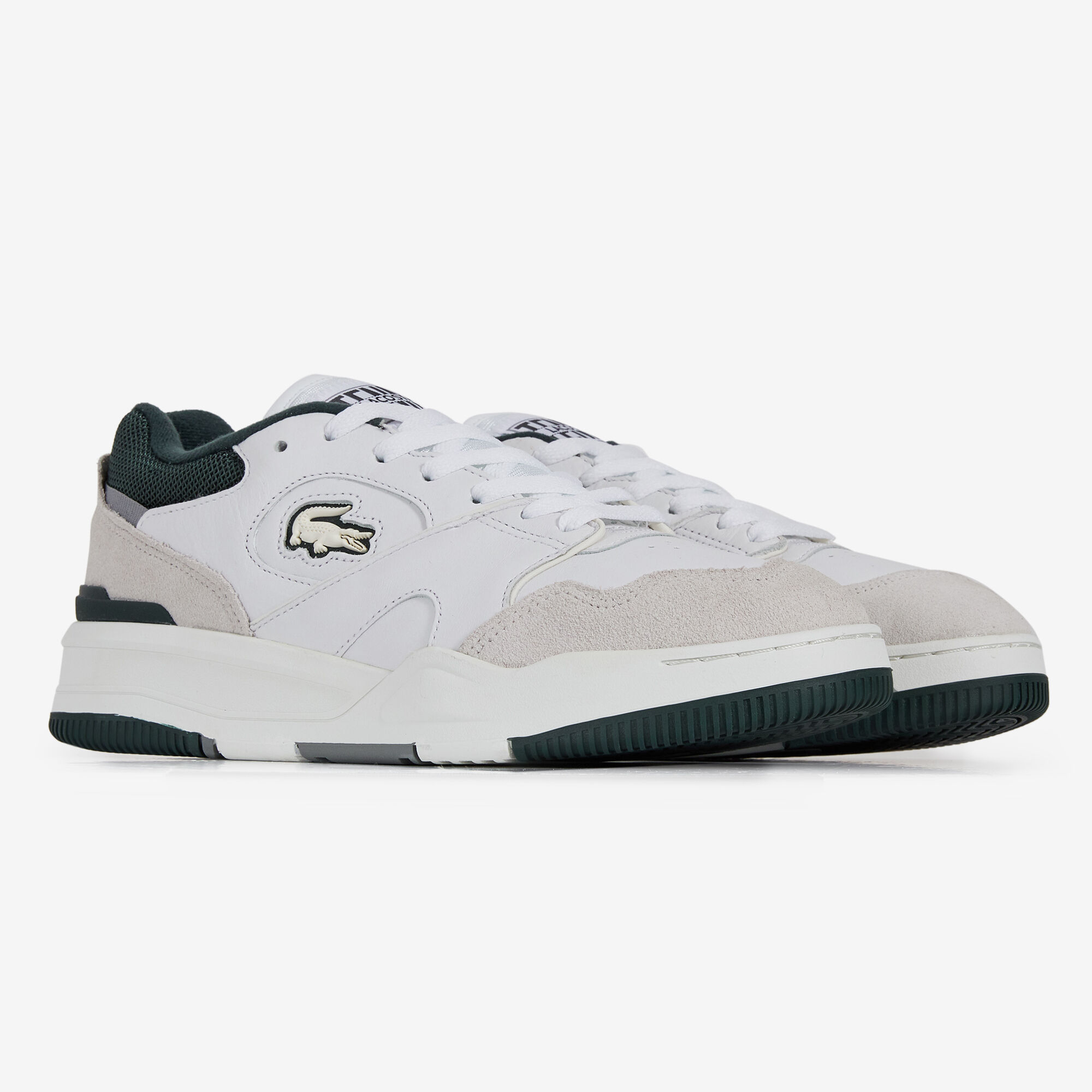 LACOSTE LINESHOT PRM BLANC VERT SNEAKERS HOMME LACETS Courir