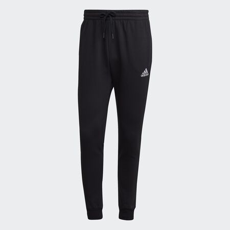 ADIDAS SPORTSWEAR Essentials Fleece Regular Tapered Pants Black / White MEN