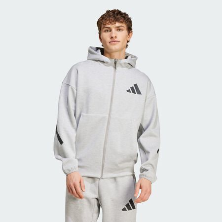 ADIDAS ORIGINALS Z.N.E. Full-Zip Hooded Track Jacket Medium Grey Heather MEN
