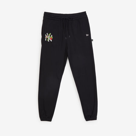 NEW ERA PANT JOGGER NY YANKEES FLORAL EMBRO LOGO BLACK/WHITE MEN
