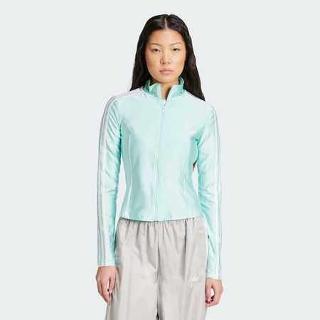 ADIDAS ORIGINALS Adicolor 3-Stripes Slim Track Top Semi Flash Aqua WOMEN