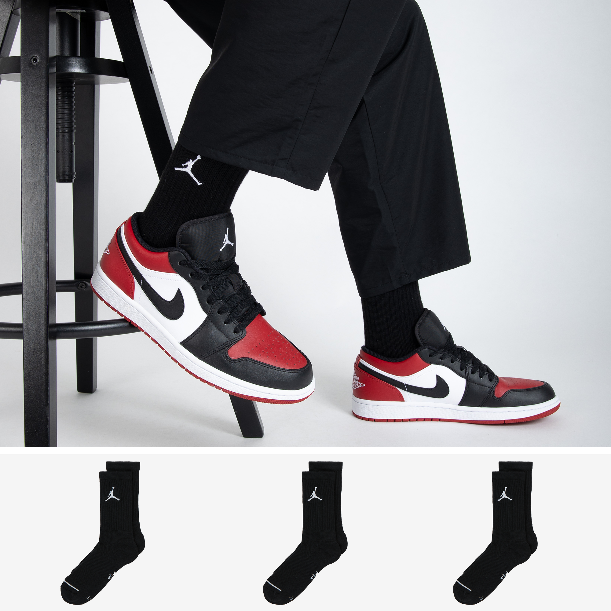 Chaussettes Nike U j ed cush poly crew 3pr 144 - vue 5