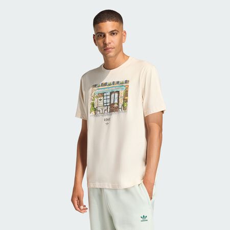 ADIDAS ORIGINALS T-SHIRT GRAPHIQUE PAINTING ROME SHOP Wonder White HOMME