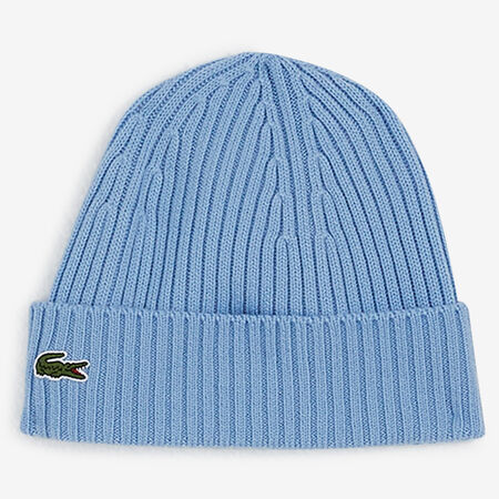 LACOSTE BEANIE CLASSIC LOGO BLEU CIEL HOMME