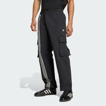 ADIDAS ORIGINALS Front Stripes Woven Cargo Pants Black MEN