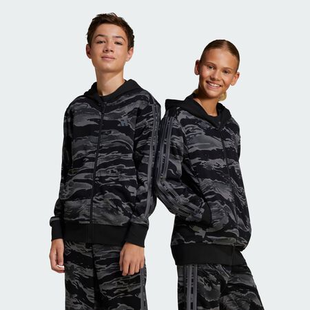 ADIDAS SPORTSWEAR Veste à capuche entièrement zippée Seasonal Essentials Camo Enfants Black / Grey Five JUNIOR