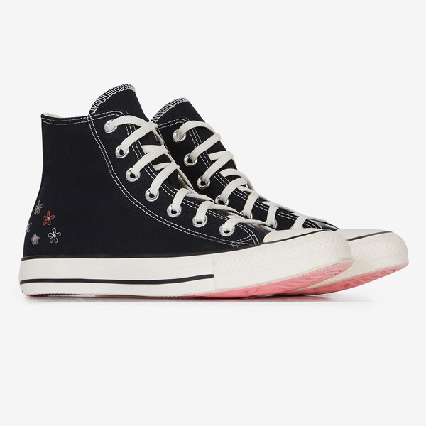 Converse Haute Converse Noir A Fleur Converse Noir A Plateforme