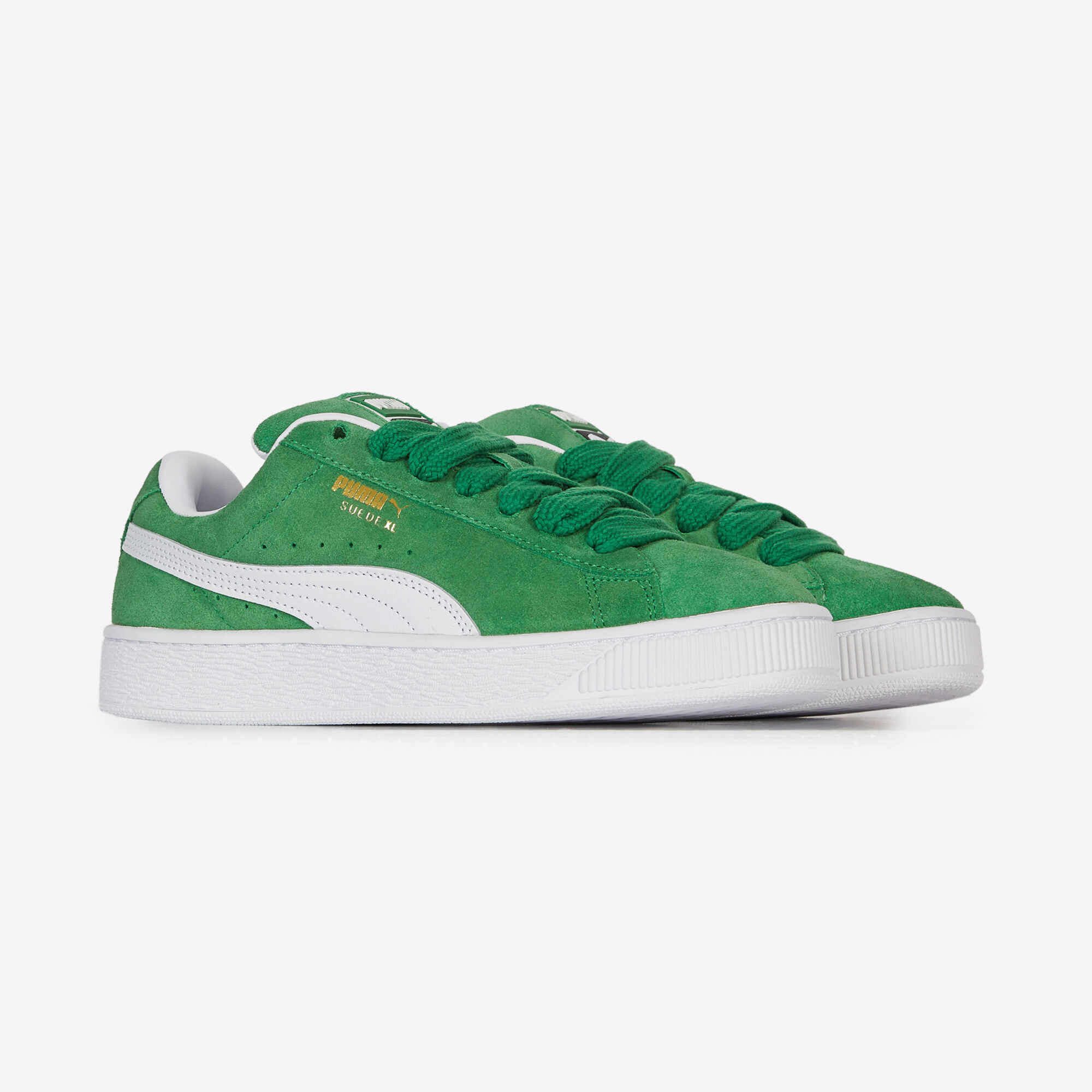 PUMA SUEDE XL GREEN WHITE SNEAKERS KIDS Courir